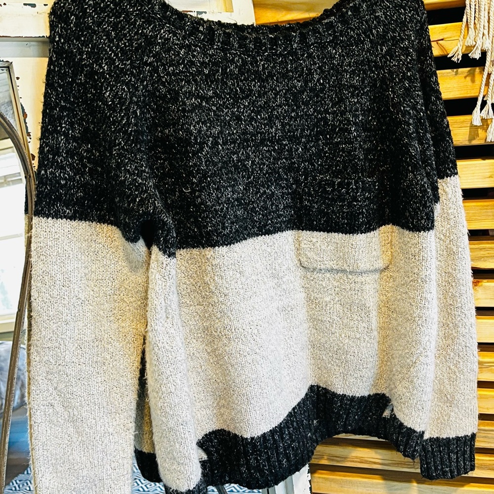 White and grey sweater